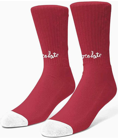 CHOCOLATE LOST CHUNK SOCKS RED