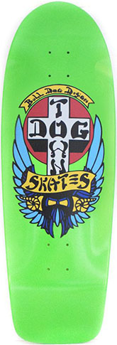 DOGTOWN OG BULL DOG 70'S CLASSIC LIME GREEN DIP SHAPED DECK 10 X 30