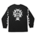 DOGTOWN CROSS LOGO BLACK/WHITE LS  L