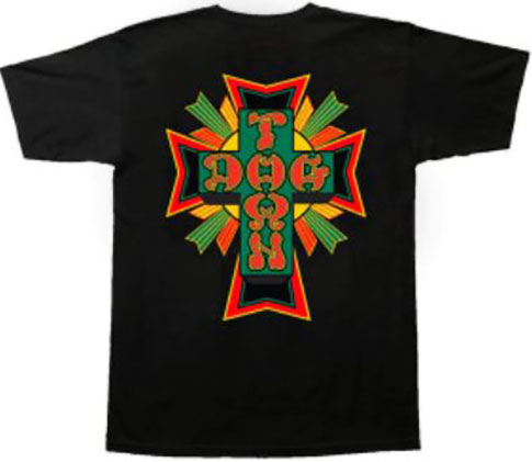 DOGTOWN CROSS LOGO RASTA BLACK SS XL