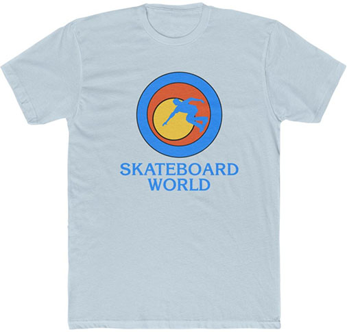 45 RPM VINTAGE SKATEBOARD WORLD SKATEPARK LIGHT BLUE SS XL
