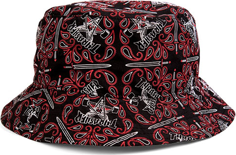 THRASHER BANDANA BUCKET HAT BLACK/RED S/M