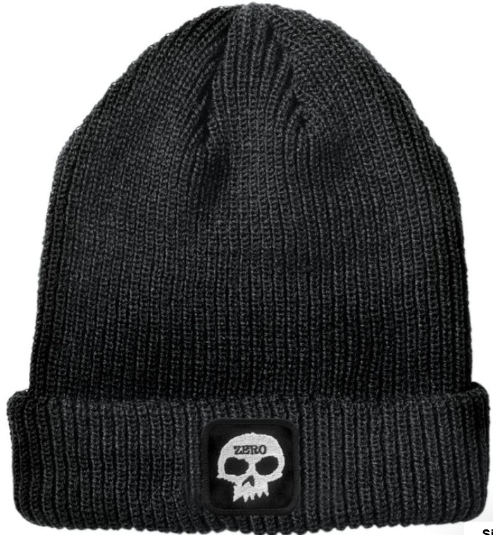 ZERO SINGLE SKULL PATCH BEANIE BLACK
