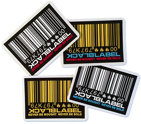 BLACK LABEL BARCODE STICKER