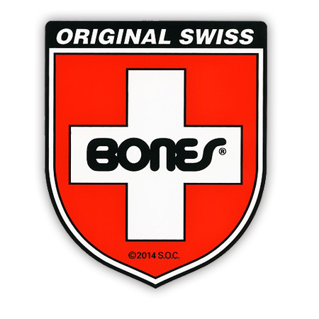 BONES SWISS SHIELD 3.5" MED STICKER