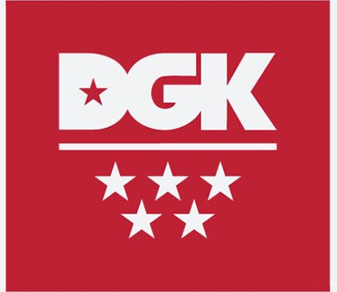 DGK 5-STAR STICKER WHITE/RED