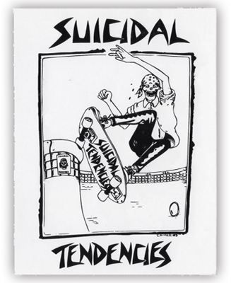 DOGTOWN SUICIDAL TENDENCIES POOL SKATER STICKER WHITE