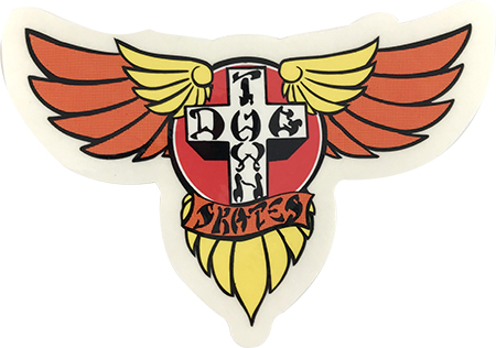 DOGTOWN WINGS YELLOW 4" STICKER
