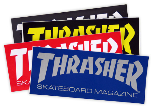 THRASHER SKATE MAG MED STICKER 2.5" X 6"
