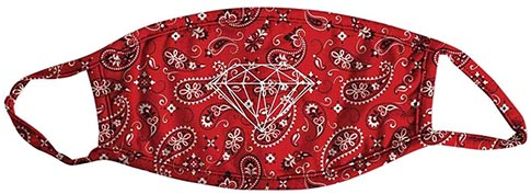 DIAMOND RED BANDANA FACE MASK