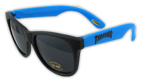 THRASHER LOGO SUNGLASSES NEON BLUE