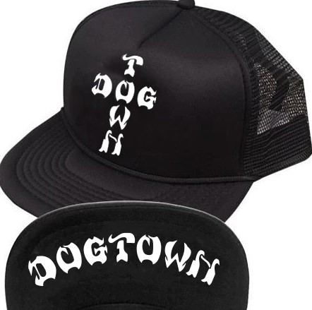 DOGTOWN CROSS LETTERS FLIP MESH HAT BLACK