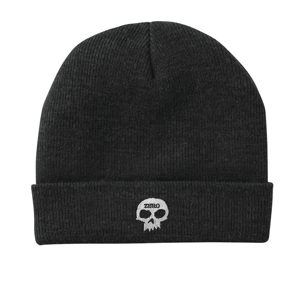 ZERO EMBROIDERED SKULL BEANIE BLACK