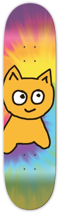MEOW TEAM BIG CAT TIE DYE DECK 7.50 X 30.25