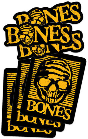 BONES BLACK & GOLD 4" 20CT STICKER PACK