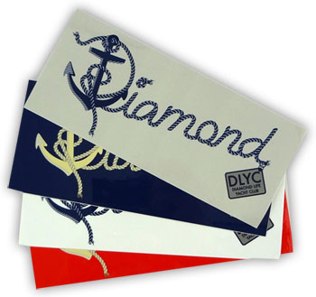 DIAMOND YACHT SCRIPT STICKER