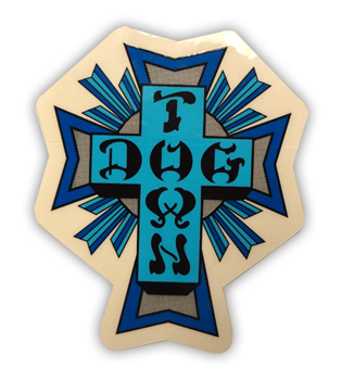 DOGTOWN CROSS LOGO BLUE 5" STICKER