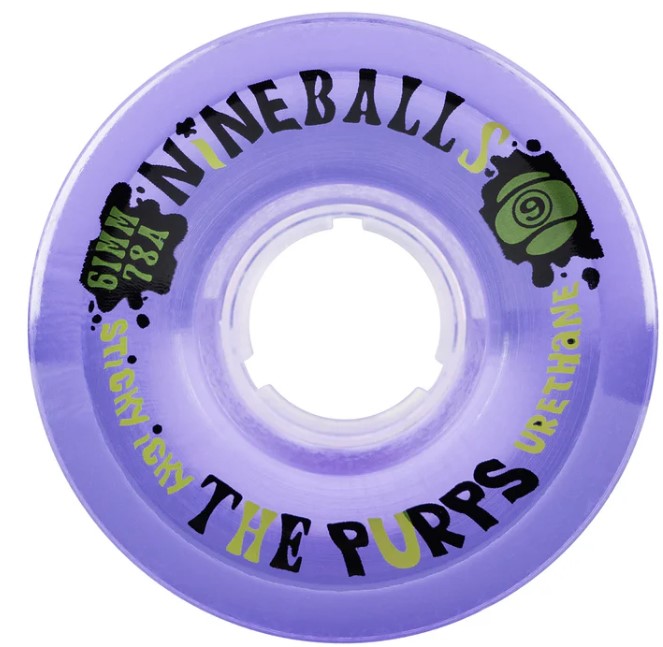 SECTOR 9 NINEBALLS CLEAR PURPLE 61MM 78A WHEELS