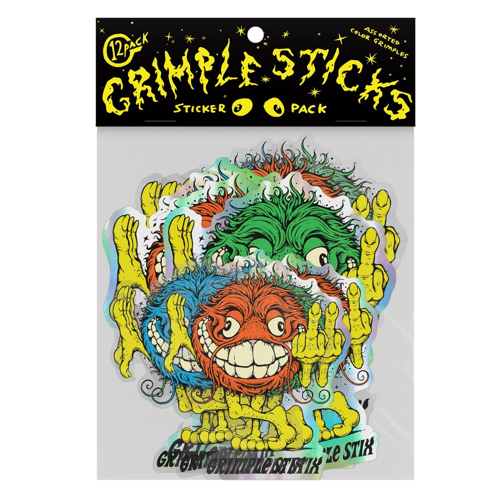 ANTI-HERO GRIMPLE STICKS ASPHALT ANIMALS HOLOGALACTIC 12CT STICKER PACK