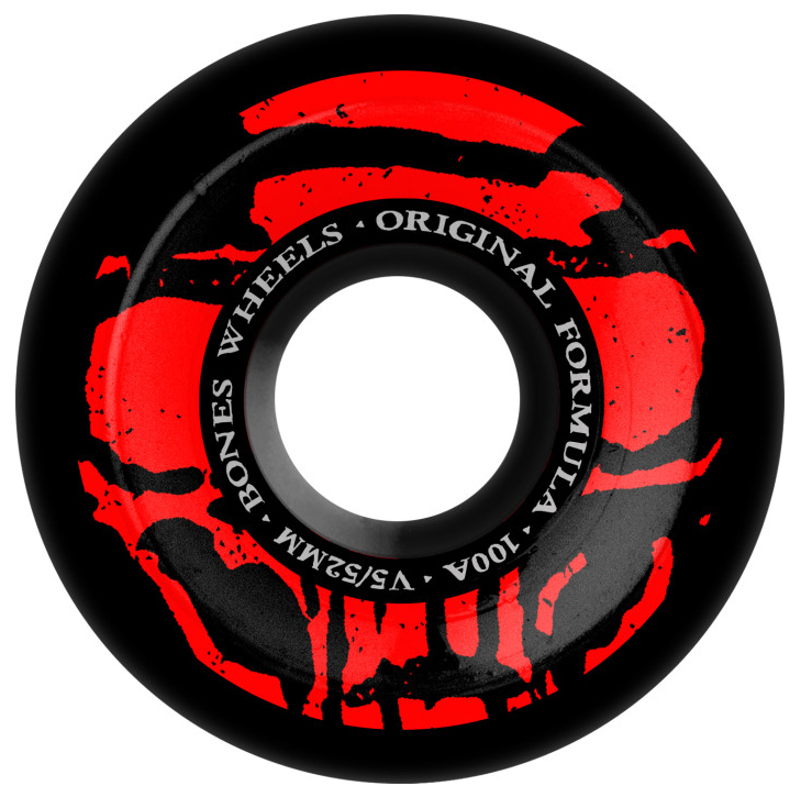BONES 100S OG FORMULA MUMMY SKULLS BLACK V5 SIDECUT 52MM 100A (Set of 4)