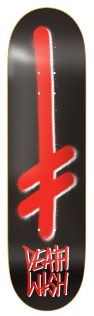 DEATHWISH TEAM GANG LOGO BLACK/RED DECK 8.25