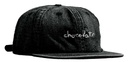 CHOCOLATE EMBROIDERED CHUNK 6 PANEL HAT BLACK DENIM