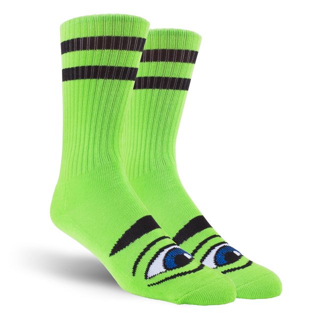 TOY MACHINE SECT EYE SOCKS BRIGHT GREEN
