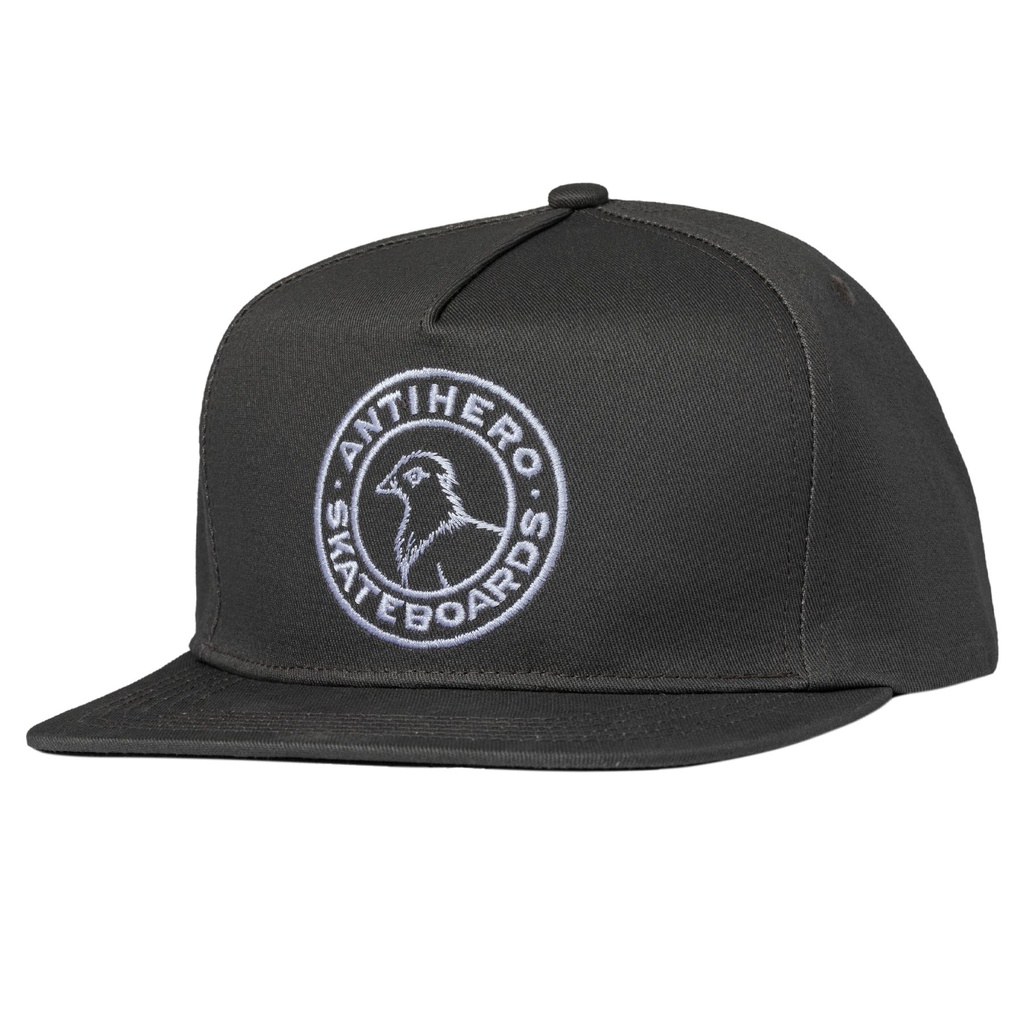 ANTI-HERO BASIC PIGEON ROUND SNAPBACK HAT CHARCOAL