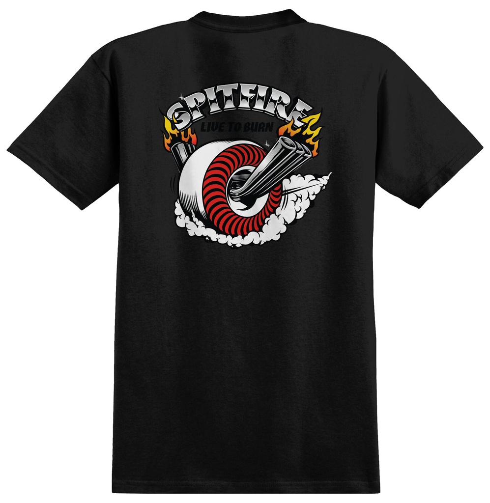 SPITFIRE BURNOUT BLACK POCKET SS L