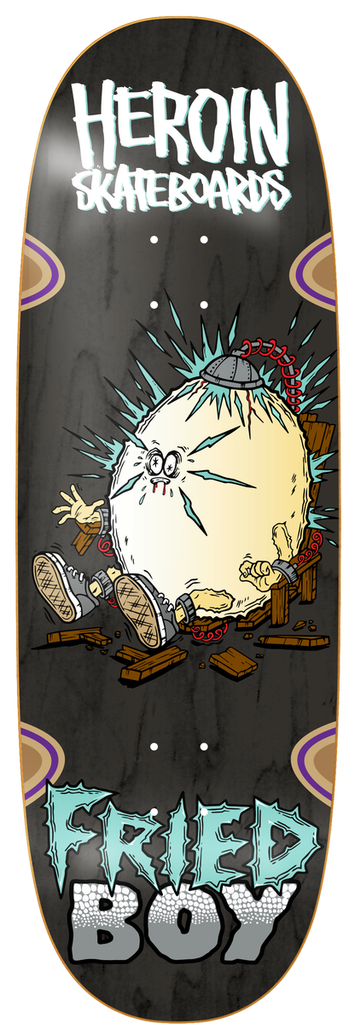 HEROIN TEAM FRIED BOY WHEEL WELLS SHAPED DECK 10.4