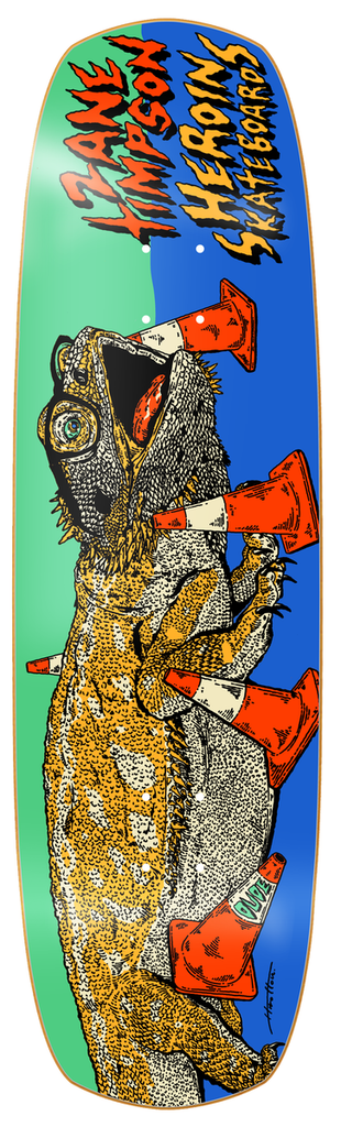 HEROIN ZANE TIMPSON DUDE SYMMETRICAL DOUBLE SHOVEL SHAPED DECK 9.0