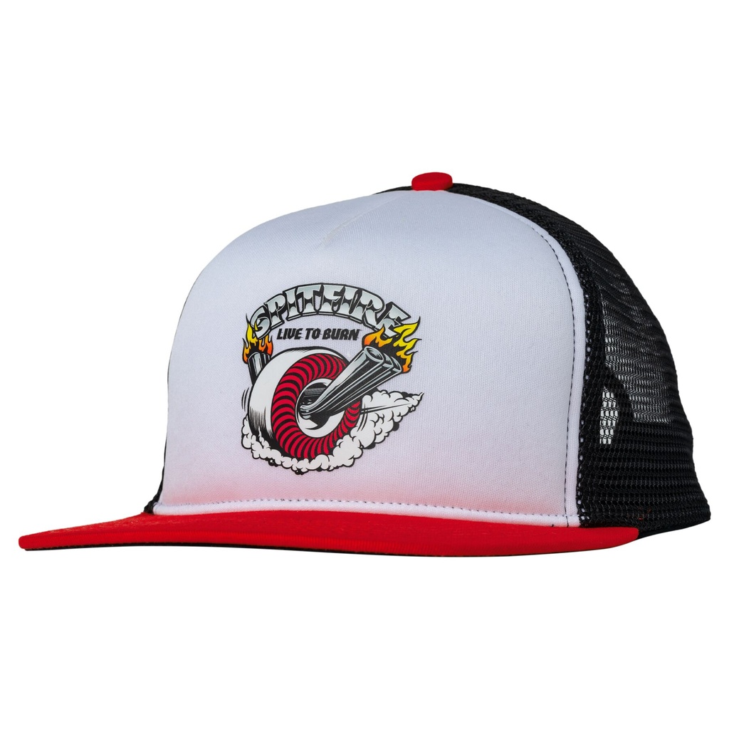 SPITFIRE BURNOUT SNAPBBACK HAT WHITE/RED/BLACK