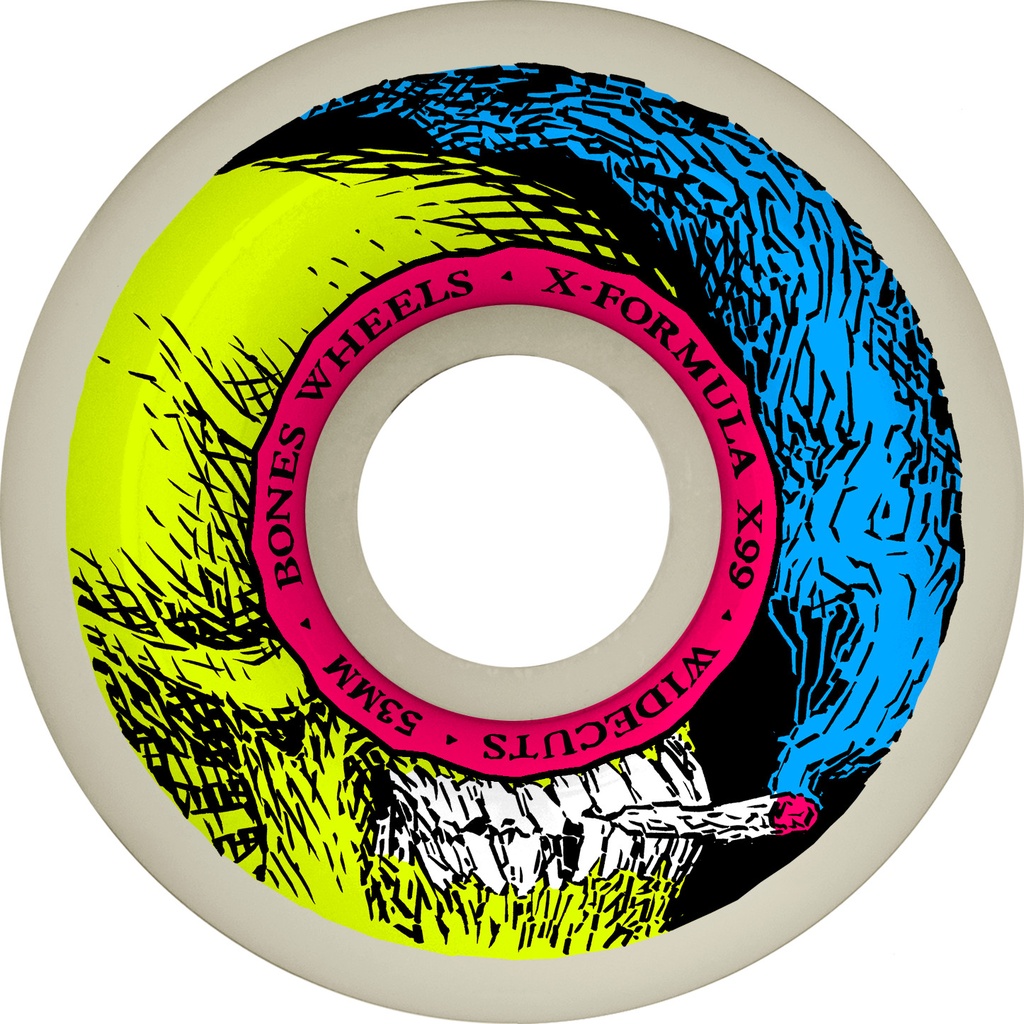 BONES X-FORMULA SMOKIN SKULL V6 WIDECUT 53MM 99A (Set of 4)