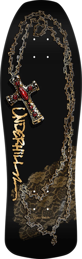 POWELL RAY UNDERHILL CROSS BLACK/GOLD FOIL SHAPED DECK 10.0 X 30.25