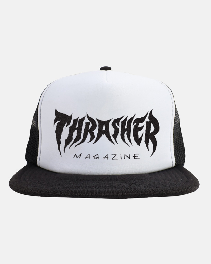 THRASHER METAL TRUCKER HAT BLACK/WHITE/BLACK