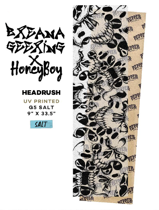 PEPPER G5 SALT BREANA GEERING HEADRUSH GRAPHIC GRIPTAPE SHEET 9.00 X 33.50