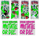 HEROIN MUTATE OR DIE ASSORTED 12CT STICKER PACK
