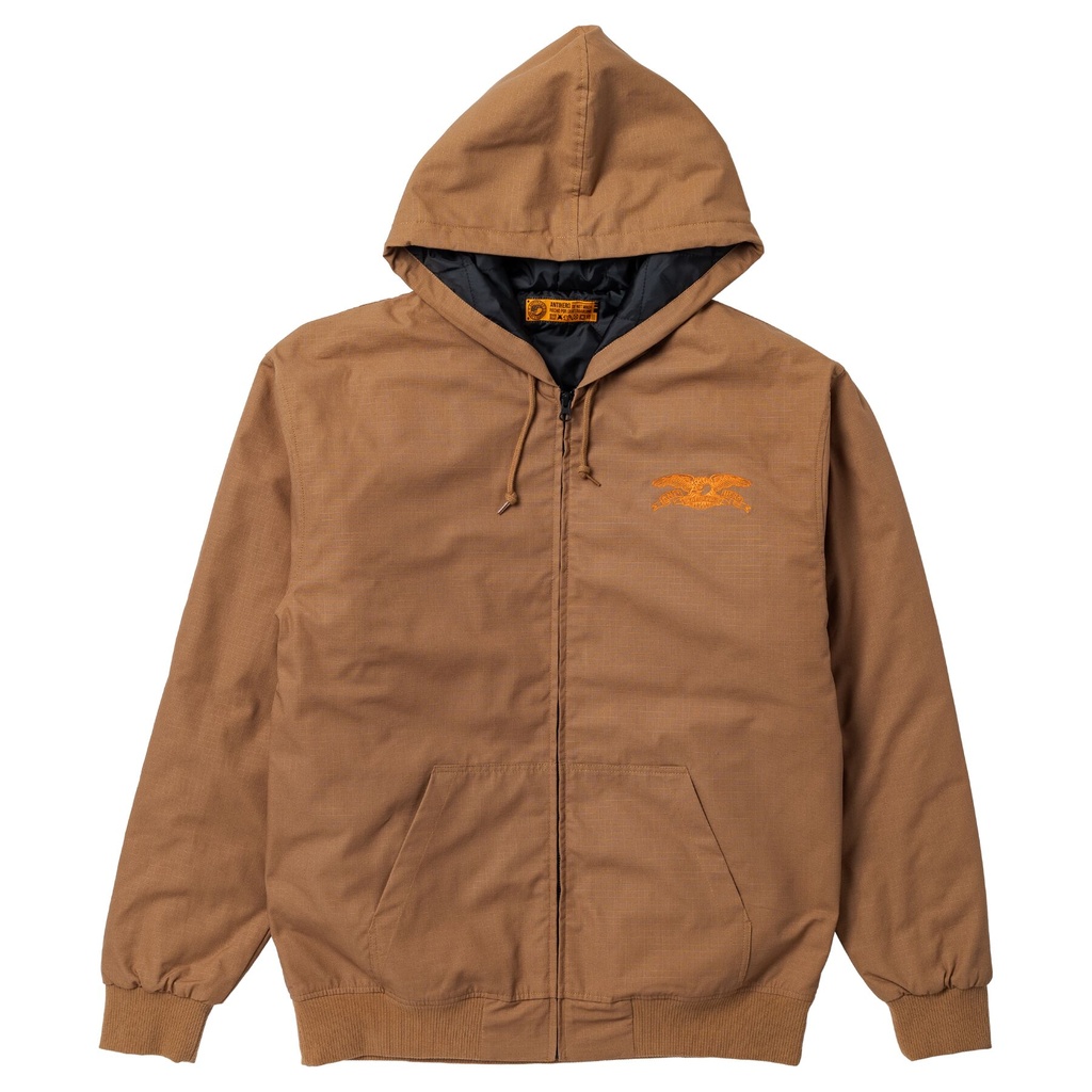 ANTI-HERO BASIC EAGLE RIPSTOP BROWN HOODED JACKET M