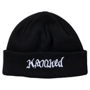KROOKED DOUBLE OK SCRIPT CUFF BEANIE BLACK
