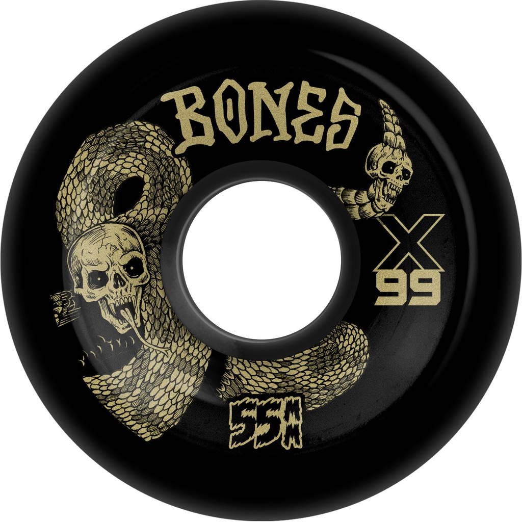 BONES X-FORMULA DEATH VENOM V6 WIDECUT 55MM 99A BLACK (Set of 4)