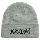 KROOKED DOUBLE OK SCRIPT CUFF BEANIE GREY