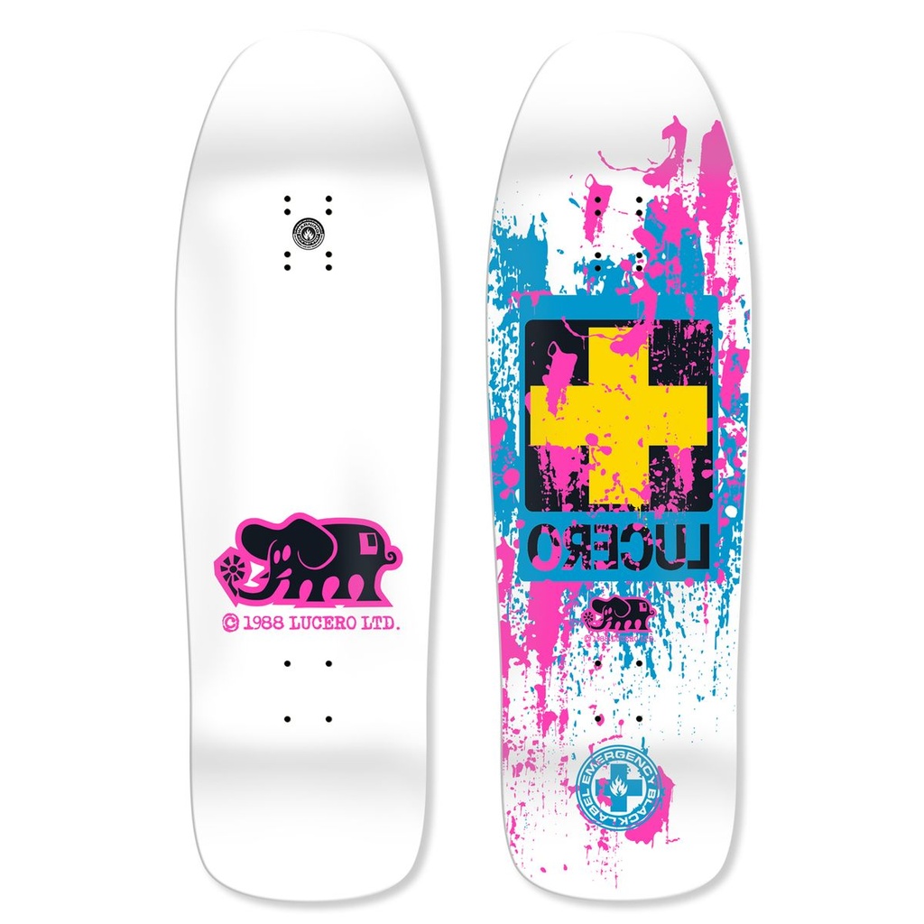 BLACK LABEL LUCERO SPLATTER CROSS WHITE SHAPED DECK 9.88