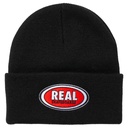 REAL OVAL CUFF BEANIE BLACK