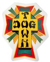 DOGTOWN CROSS LOGO RASTA 2" STICKER