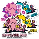 BLACK LABEL PINK ELEPHANT LARGE 3.75 X 3.125 STICKER