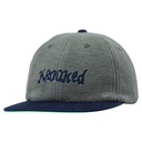 KROOKED DOUBLE OK SCRIPT STRAPBACK HAT GREY