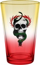 POWELL MCGILL SKULL & SNAKE YELLOW/RED FADE PINT GLASS
