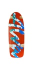 ALVA OG LOGO ORANGE/WHITE BLUE-GREEN SPLATTER SHAPED WHEEL WELLS DECK 10.5 X 30.5