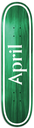 APRIL TEAM OG LOGO GREEN TWIN TAIL DECK 8.50