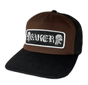 BAKER TWIN SKULLS TRUCKER HAT BROWN/BLACK